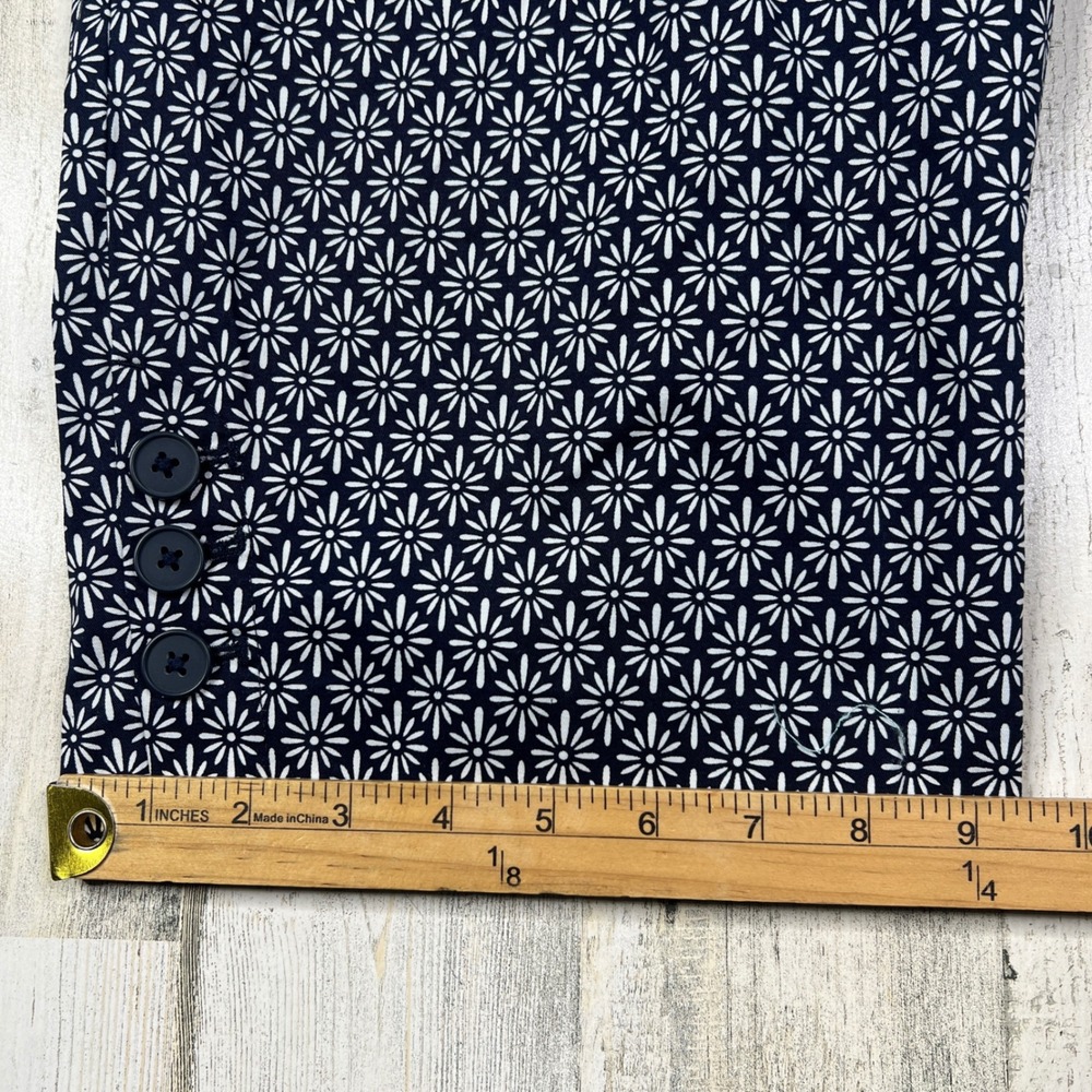 NEW Talbots Skimmer Pants 24W Navy Blue White Floral Daisy Cotton Stretch - Picture 16 of 16